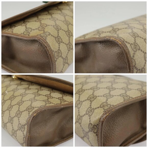 GUCCI GG Supreme Web Sherry Line Clutch Bag PVC Beige Red 156 01 031 Auth 102589 - Picture 14 of 16